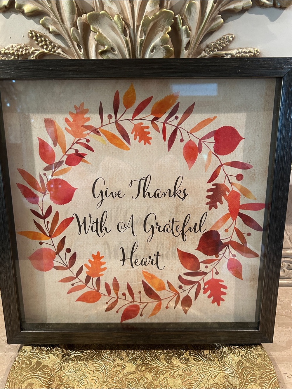 NWT Fall Sign “Give Thanks With a Grateful Heart” 14”